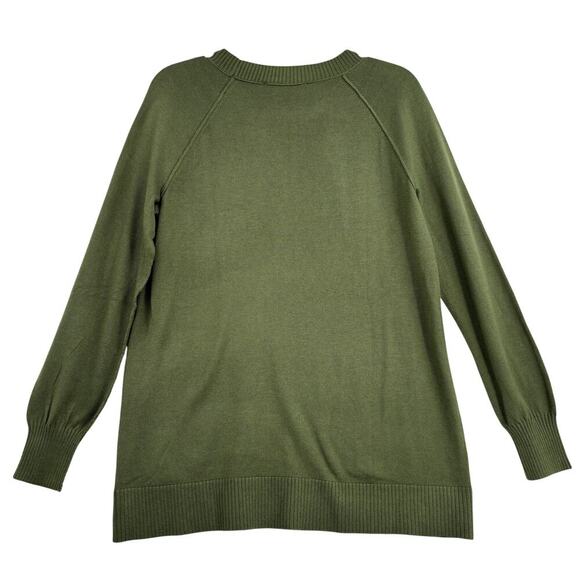 Loft Sweater Womens Size XS Olive Green Crew Neck Pullover Fine Knit Long Sleeve - Picture 7 of 10